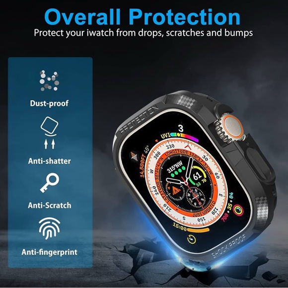 Apple Watch Ultra compatible tpu black case 49 mm (2 pack) NWOT. - Picture 3 of 7